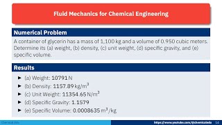 Fluid properties : weight , density,  unit weight,  specific gravity, specific volume.