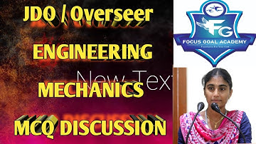 JDO/Overseer ENGINEERING MECHANICS MCQ  Discussion in Tamil I SOM in Tamil I Part 1