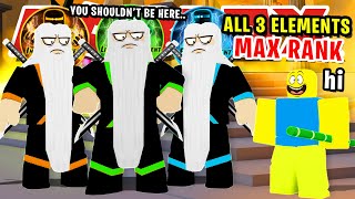 RICH NOOB MASTERS ALL ELEMENT RANKS IN ROBLOX NINJA LEGENDS!! (Giveaway)