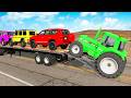 Flatbed Truck Mcqueen | Transportation with Truck - Pothole vs Car #381 - BeamNG.Drive