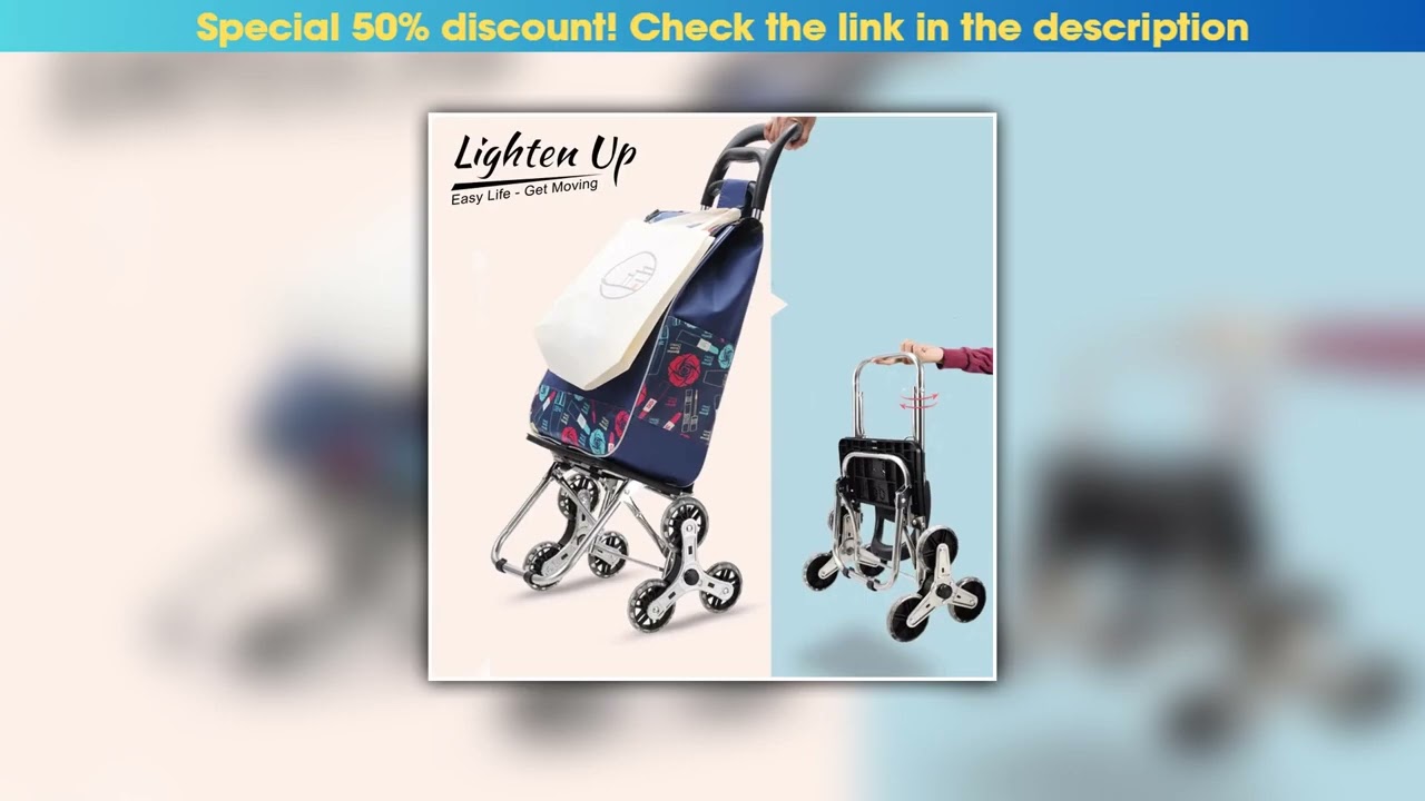 Top 30KG Hand Cart Folding Shopping Trolley Bag Aluminum Alloy Portable Big Pull Cart Shopping Cart