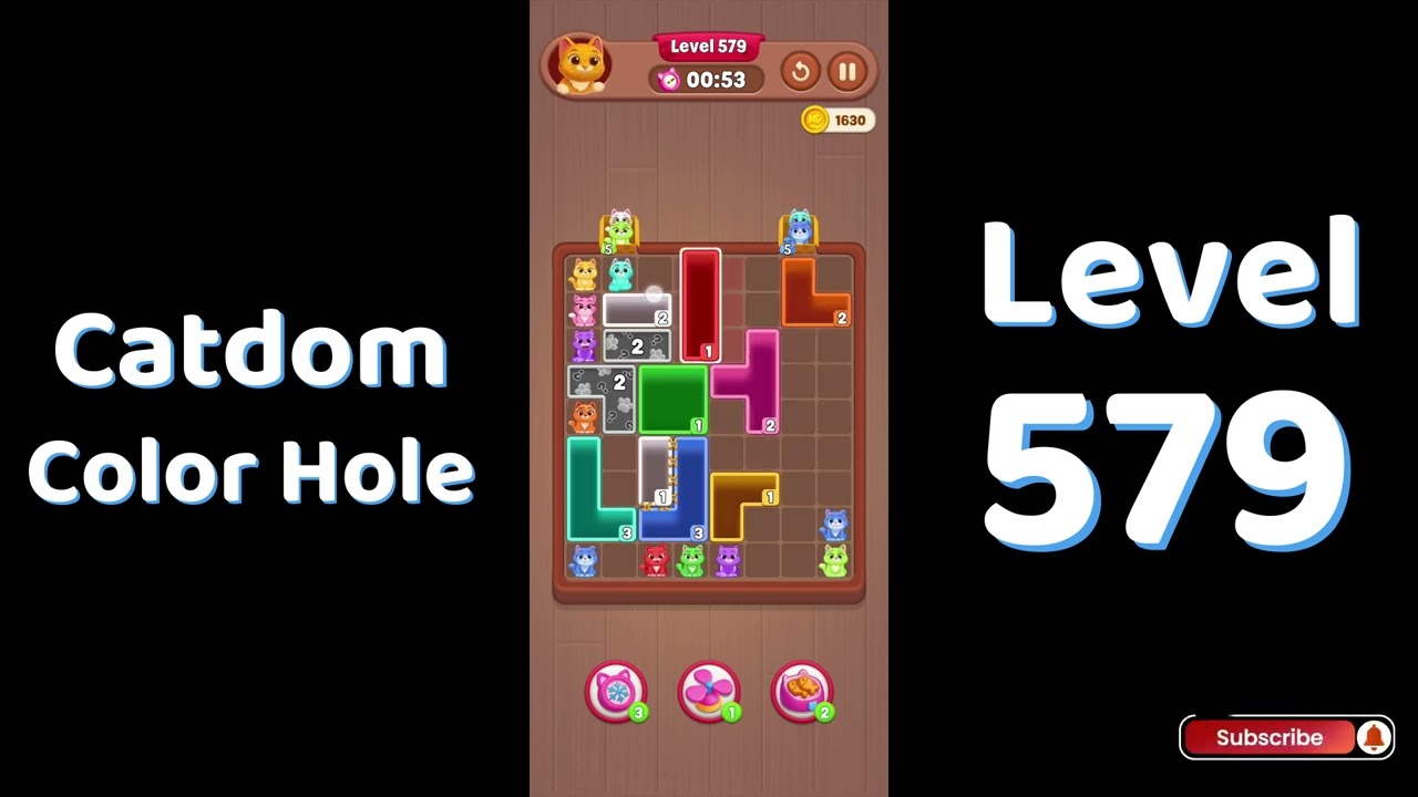 Catdom Level 579 walkthrough | Color Hole 🐱🕳️| Solutionguruji