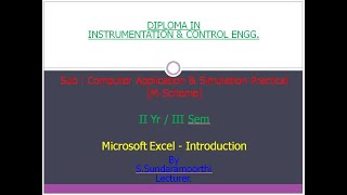 Diploma CAP - Microsoft Excel Introduction 1