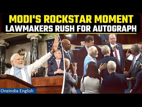 PM Modi addresses the US Congress | Lawmakers line up for Modi’s autograph | Oneindia News