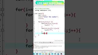 How to Create Reverse triangle in C++  Part 17 #shorts #programming