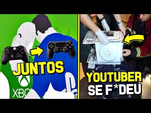 JOGARAM PS4 COM XBOX ONE JUNTOS! / YOUTUBER SE F*DEU GRAVANDO