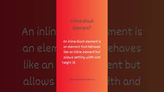 Inline-Block Element| Interview Question #inlineblock #frontenddeveloper #coding #interviewquestions