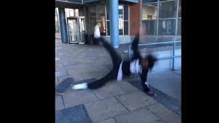 Poor Fella Landed Hard On His Back Doing A Skateboarding 50-50 Grind