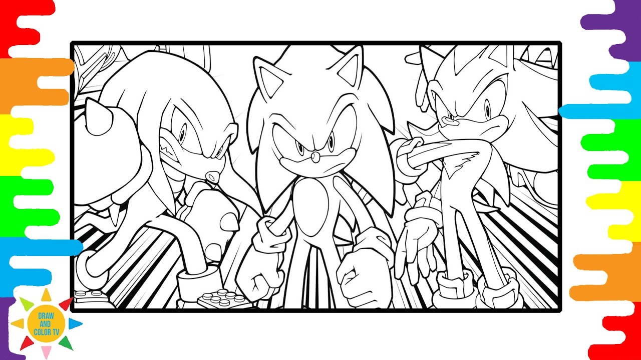 sonic and knuckles and shadow coloring pages