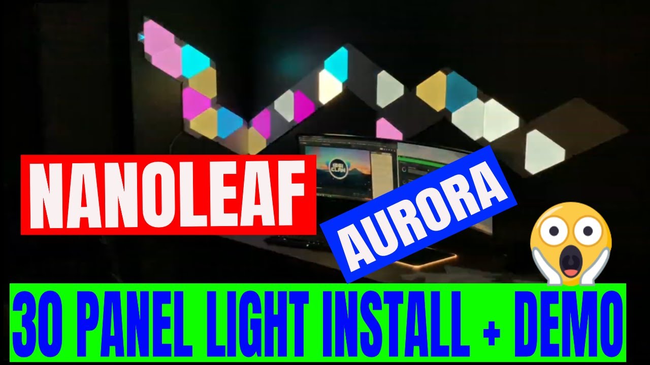 udvande Milestone dommer Nanoleaf Aurora Rythem Light panels - 30 Panel Install and review with DEMO  - YouTube