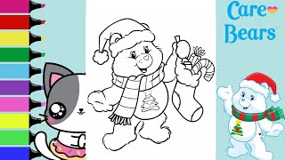 Coloring Care Bears Christmas Wishes Bear Grumpy Bear Coloring Book Pages | Sprinkled Donuts JR