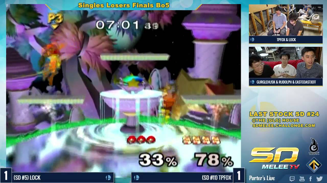 Last Stock SD #24 - Lock (Samus) vs TpFox (Fox) - SSBM Losers Finals - Melee
