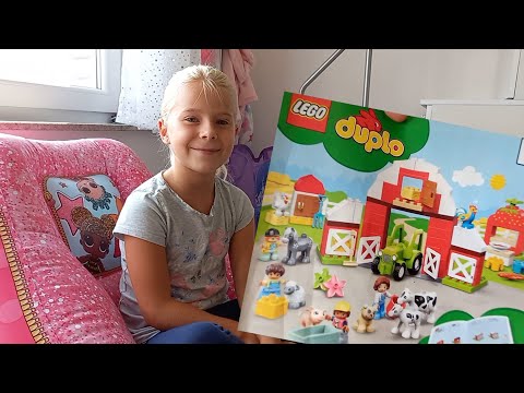 YouTube thumbnail: Lego Duplo 10952 Scheune, Traktor und Tierpflege aufbauen