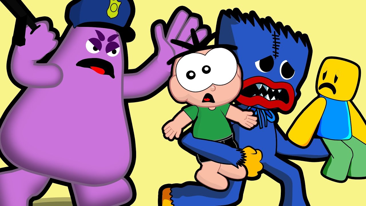Cebolinha com Grimace Shake, Huggy Wuggy e BARRY'S PRISON - Parte