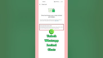 Unlock and clear locked chats on whatsapp || how to unlock whatsapp chat lock ||#shorts #viral