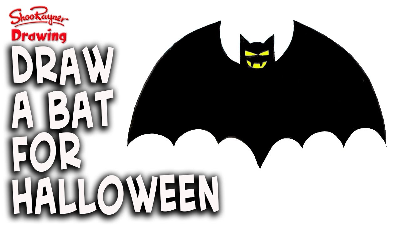 How to draw a halloween Vampire Bat - Easy Step by step - YouTube