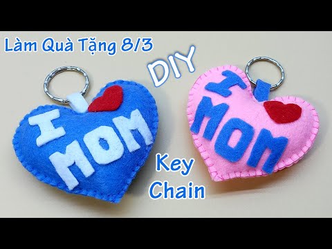 Video Cách làm quà tặng 8/3 - Làm móc khóa hình trái tim... - youtube