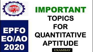 EPFO Enforcement Officer 2020 | How to study Quantitative Aptitude | Important Topics | Simple Hacks