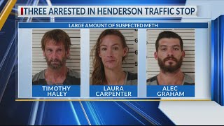 3 arrested after 'large amount' of suspected meth found during traffic stop