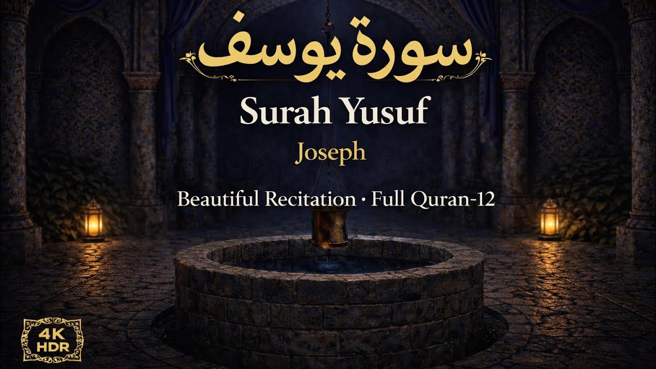 Surah  Yusuf|سورة يوسف|Prophet  Joseph|Quran-12|Arabic Text + English Translation|4KHDR 🤍🌙