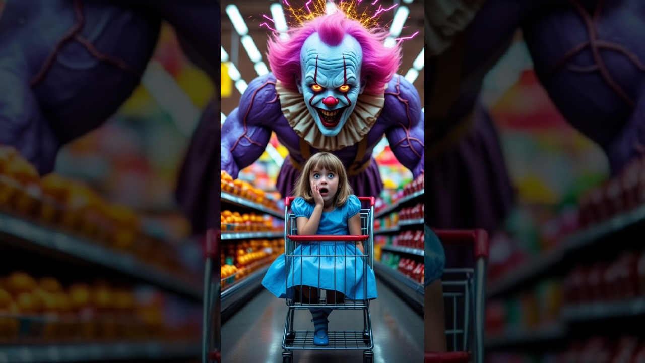 "Supermarket Horror! 🛒🤡⚡ 