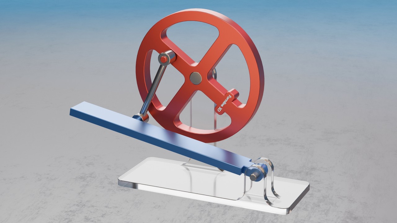 #158 Treadle Reciprocating Motion to Disk Rotation – 507 Mechanical Movements 3D Animation
