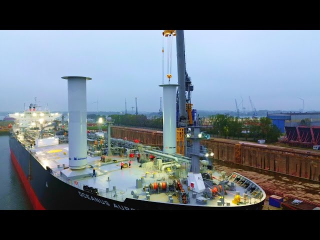 【日本語字幕あり】大型LPG船にローターセイルを搭載 / Norsepower Rotor Sail Installation on the VLGC
