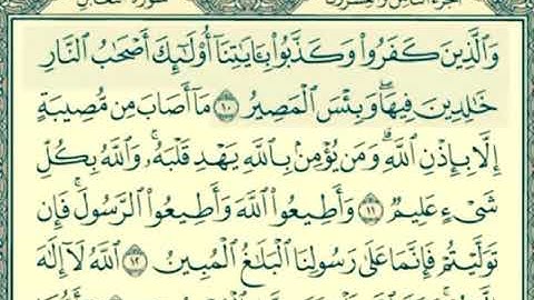 سورة التغابن للقراءة بدون صوت