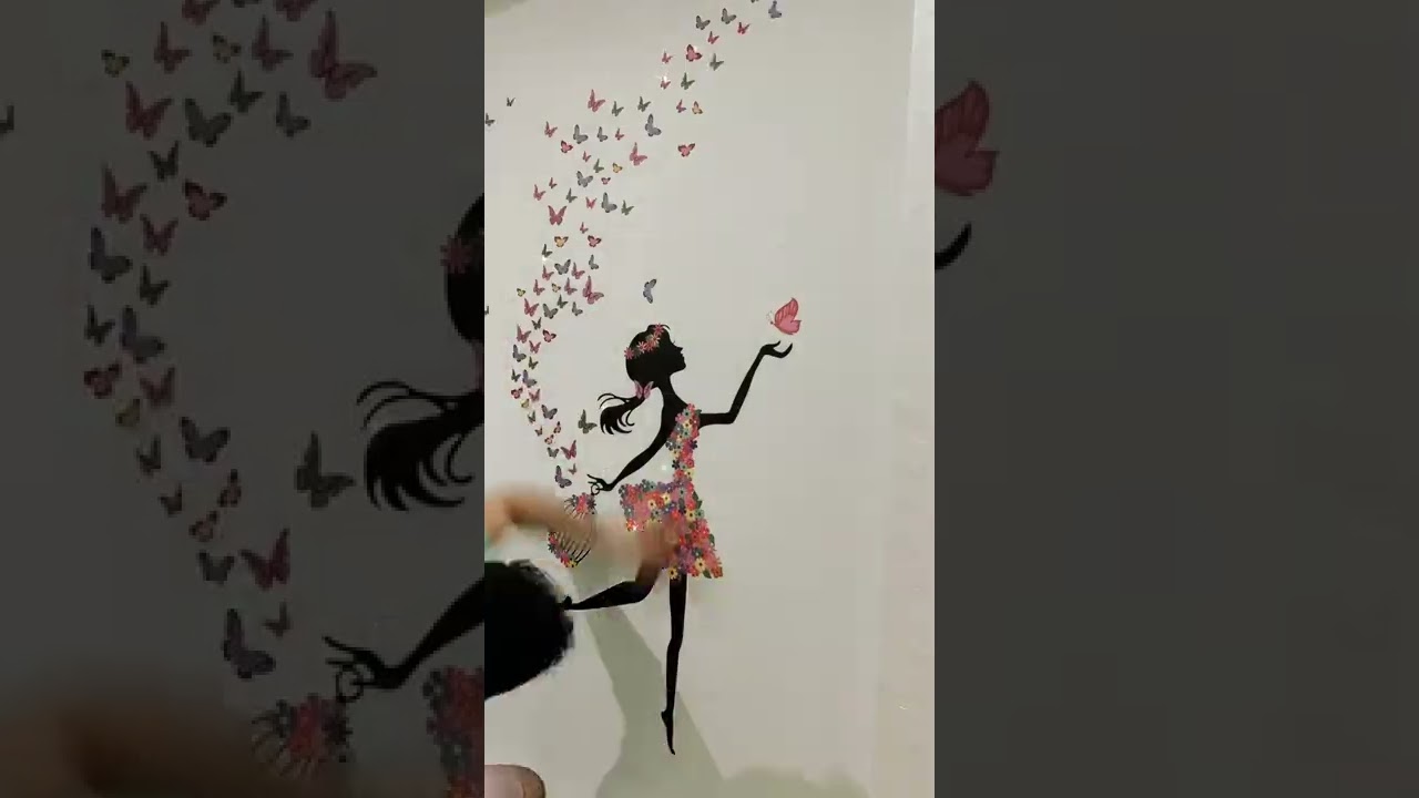 Interior Design lWall Art | Dreamy Girl | Flying Colourful Butterflies🦋 | Amazon Find |ME Creations