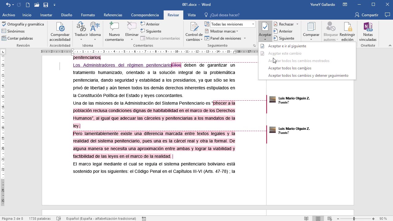 Como contar las palabras en word