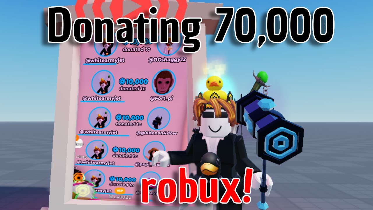 DONATING 70,000 ROBUX IN PLZ DONATE!!! - YouTube