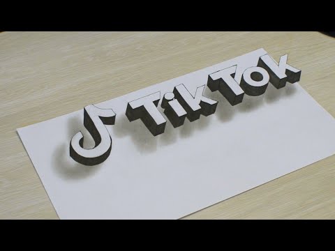 Рисую Логотип TikTok Как нарисовать объемную 3D надпись