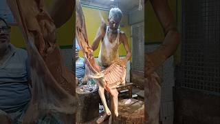 🔥😱 Goat Cutting Skills By Professional Cutter || Best Cutting Skills | #shorts #trending