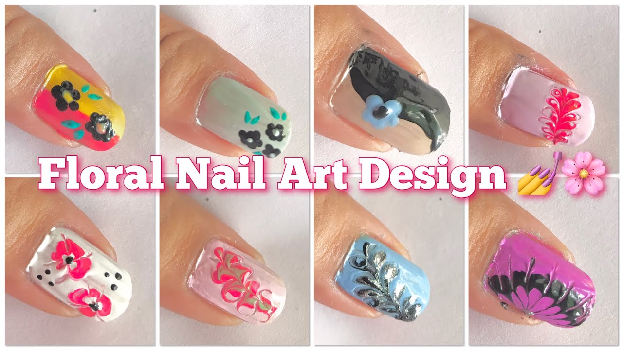 8 Easy Floral Nailart Design at Home ||