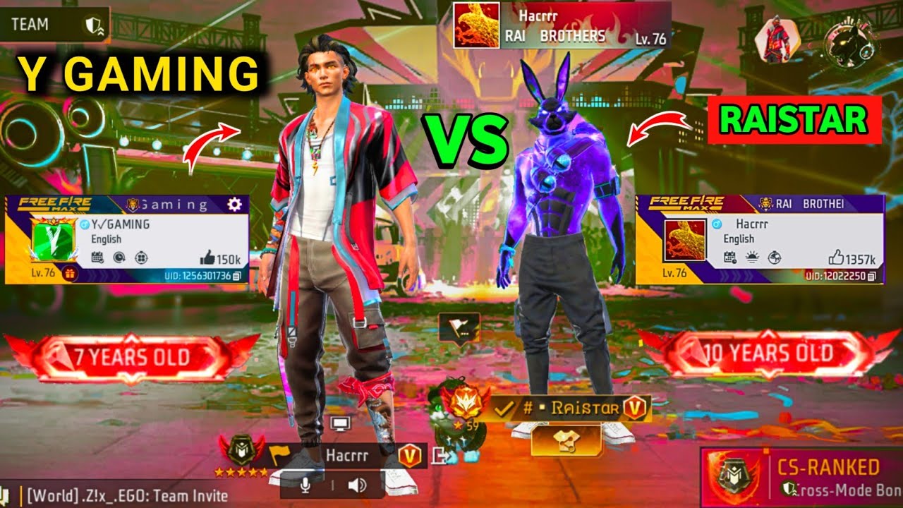 RAISTAR vs Y GAMING 👿 Old Legend Of Free Fire 🔥 कौन जीतेगा 😱 Garena Free Fire Max 