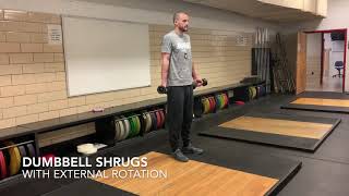 Dumbbell Shrugs With External Rotation