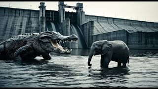 Rescuing a Baby Elephant from a Giant Crocodile at the Water Dam! 🐘🐊💦