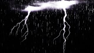 ⚫⚡Dark Screen Rain | Seaside Thunderstorm with Black Screen & Alarm | Dark Screen | Rain Sound