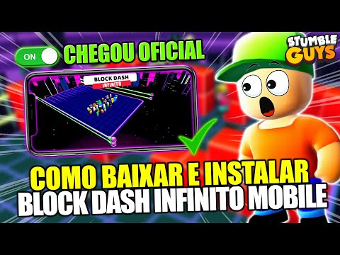 FUNCIONANDO!! COMO JOGAR BLOCK DASH INFINITO NO MOBILE E COMO BAIXAR 