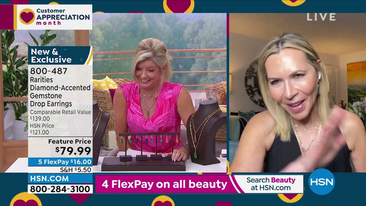 Rarities DiamondAccented Gemstone Drop Earrings