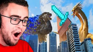 GODZILLA vs KING GHIDORAH In Real Life (ft. Minecraft)