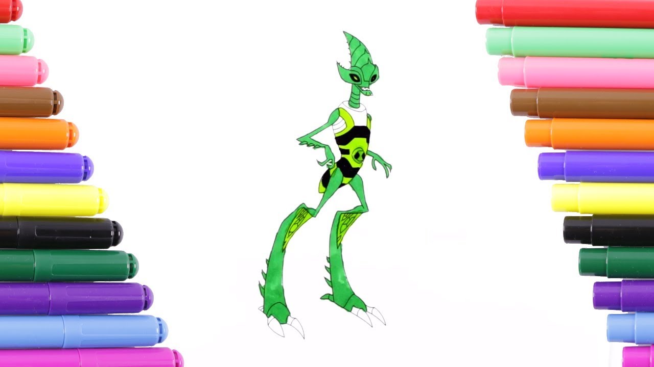 Ben 10 Crashhopper Alien Coloring Page for Kids, Coloring Book