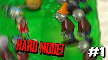Plants Vs Zombies HARD MODE Level 1-1 To 1-10 (Part 1)