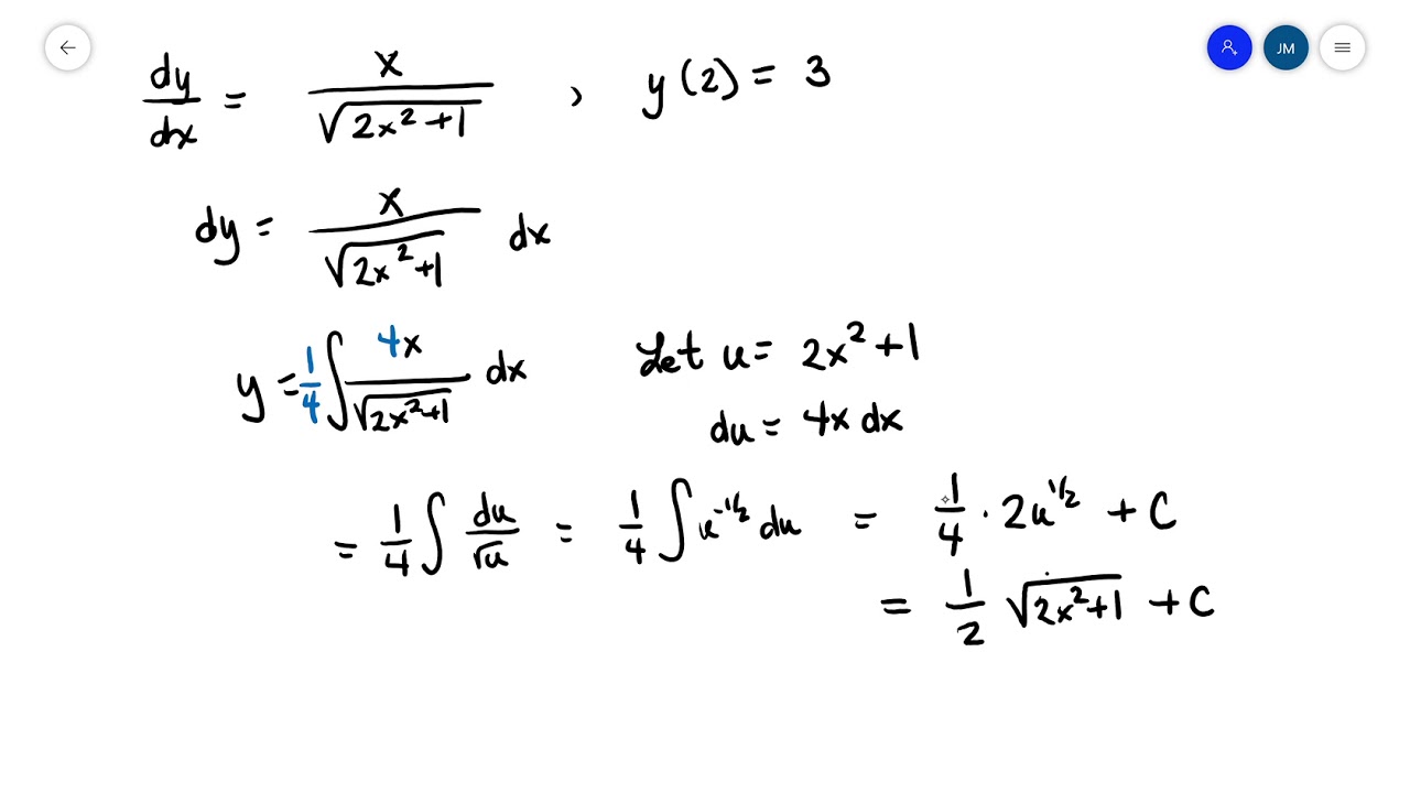 Solving a DE of the form dy/dx = f(x) - YouTube
