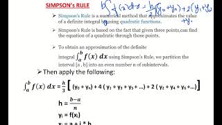 S6 CE: CPCT:  MOD 6 :Simpson's Rule (Working Rule)