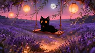 Serene Moonlit Night 🌙 Lofi Cat | Chill & Study [Swing & Soft Lantern Lights] Lofi Ailu screenshot 4