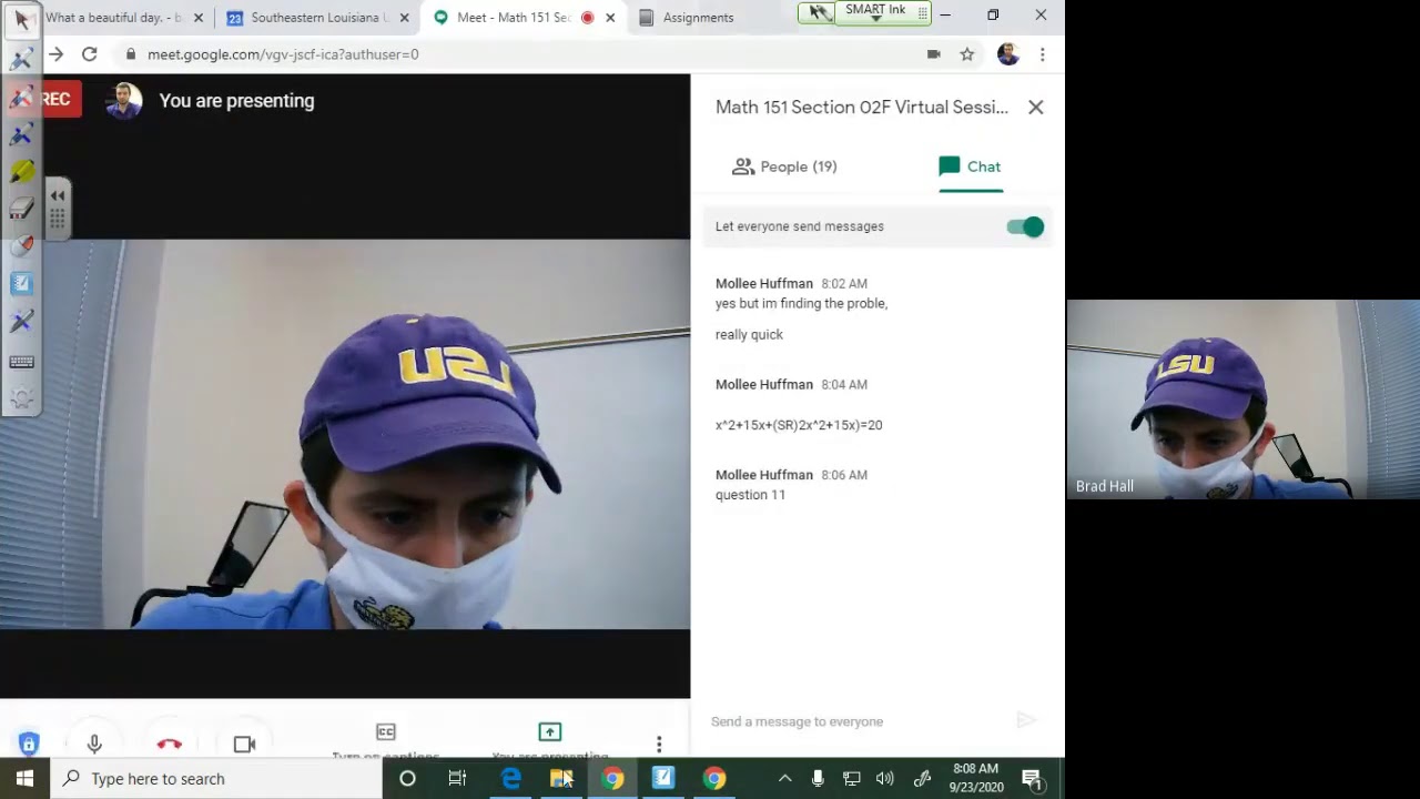 Math 151 Section 02F - September 23, 2020 - YouTube