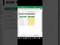 Sum Technique in Excel #Automatic Sum