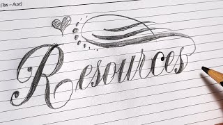 Write Resources In Gorgeous Pencil Calligraphy Step-By-Step Hand Lettering Tutorial