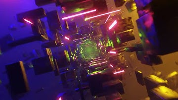 Flight In 3d Abstract Infinite Digital Light Blue - Sleep Ambient Music | Animation Music (4K)